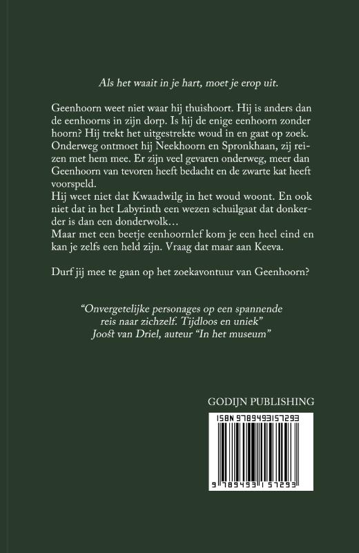 Het zoekavontuur van Geenhoorn achterkant