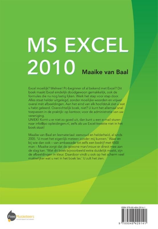 MS Excel 2010 achterkant