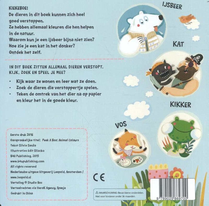 Dieren kleuren / Kiekeboe achterkant