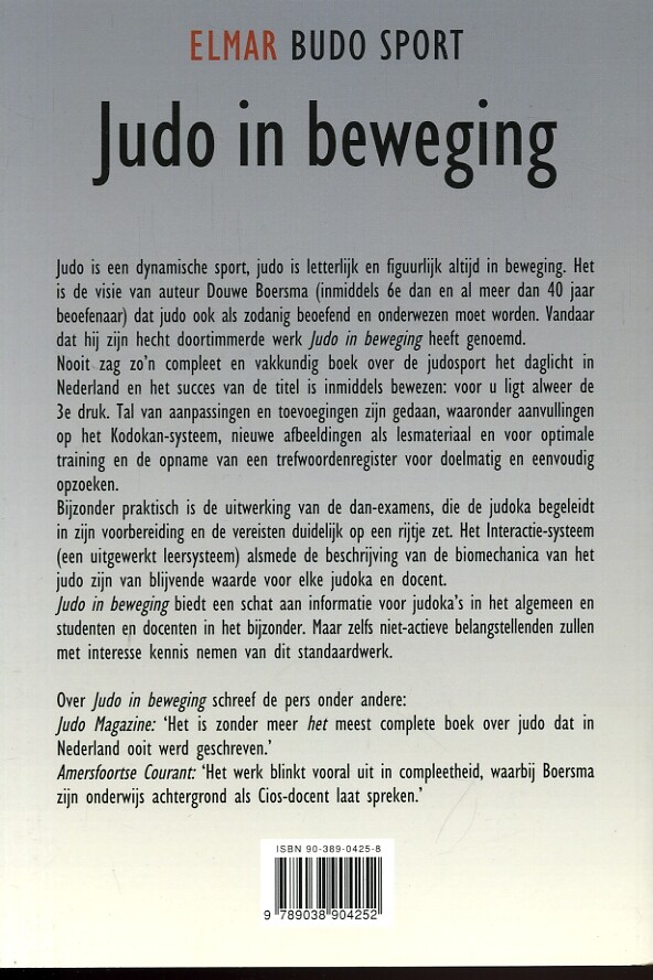 Judo in beweging / Elmar budo sport achterkant