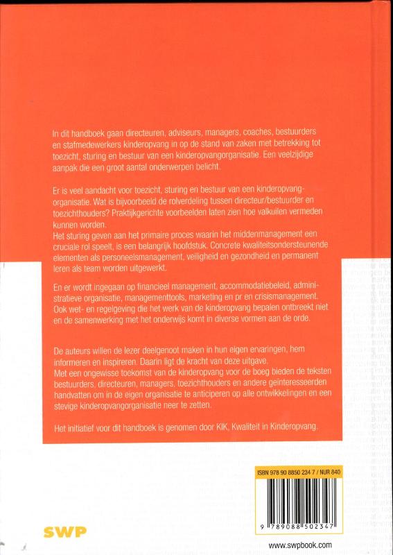 Handboek management kinderopvang achterkant