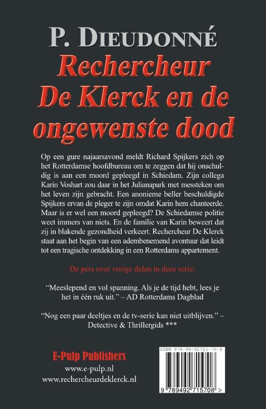 Rechercheur De Klerck en de ongewenste dood / De Klerck / 9 achterkant