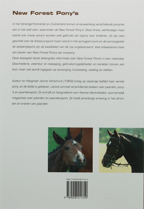New Forest Pony / Basisgids dierenverzorging achterkant