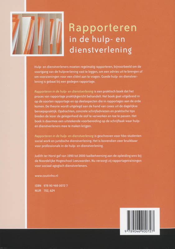 Rapporteren In De Hulp- En Dienstverlening achterkant