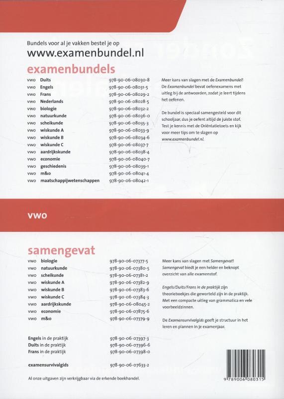 Examenbundel 2013/2014 Vwo Engels achterkant