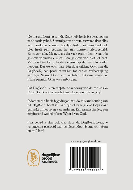 Dagboek DagelijkseBroodkruimels achterkant