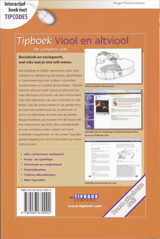 Tipboek viool en altviool / Tipboek-serie Tipboek viool en altviool / Tipboek-serie achterkant