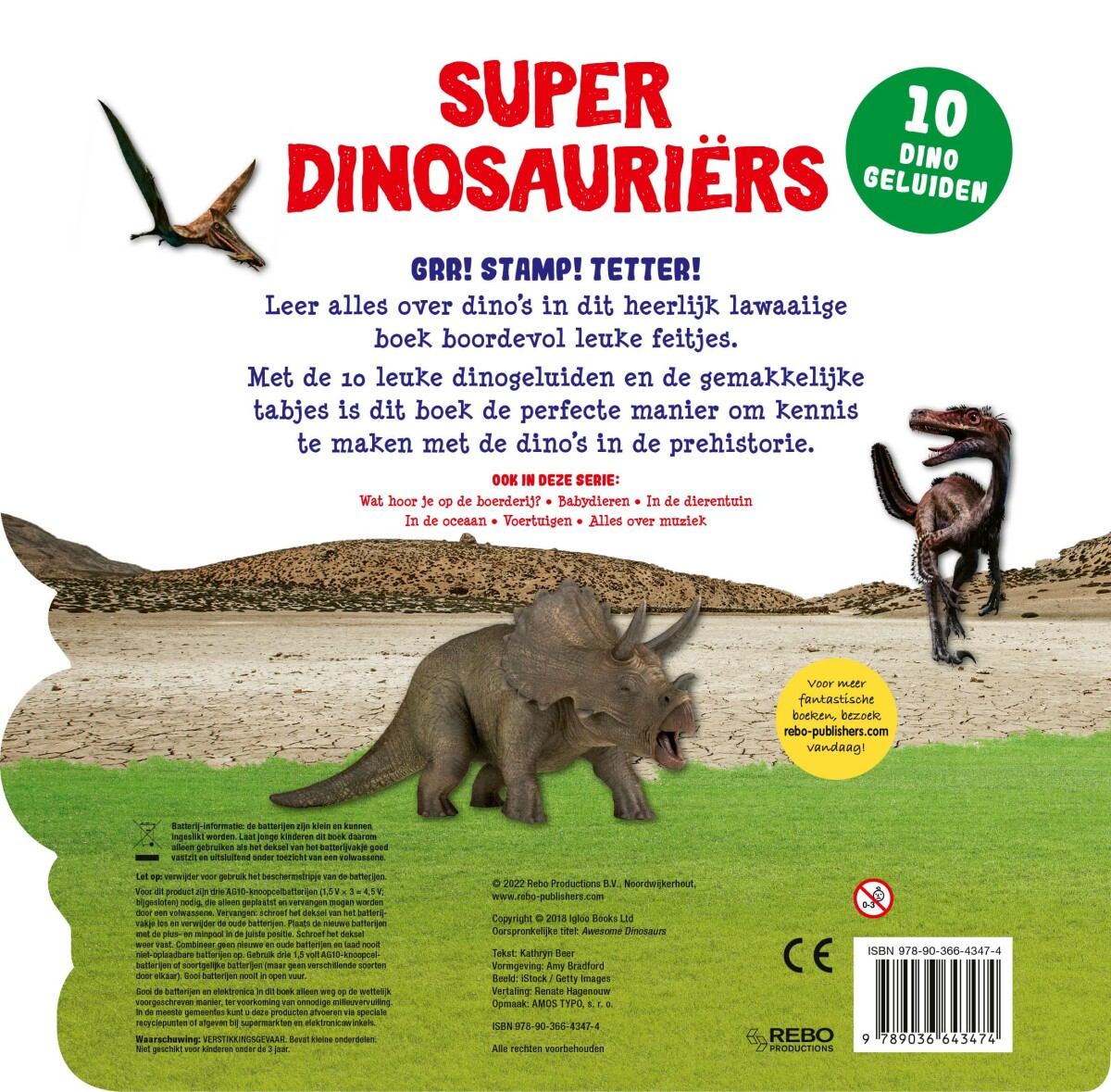 Geluidenboek - Superdinosauriërs / 10 geluiden achterkant