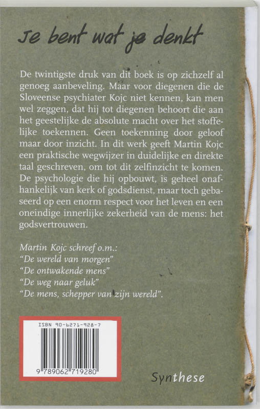 Het leerboek van het leven achterkant