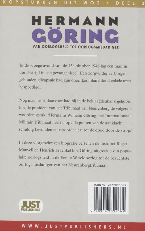 Hermann Goring / Kopstukken uit de tweede wereldoorlog / 3 achterkant