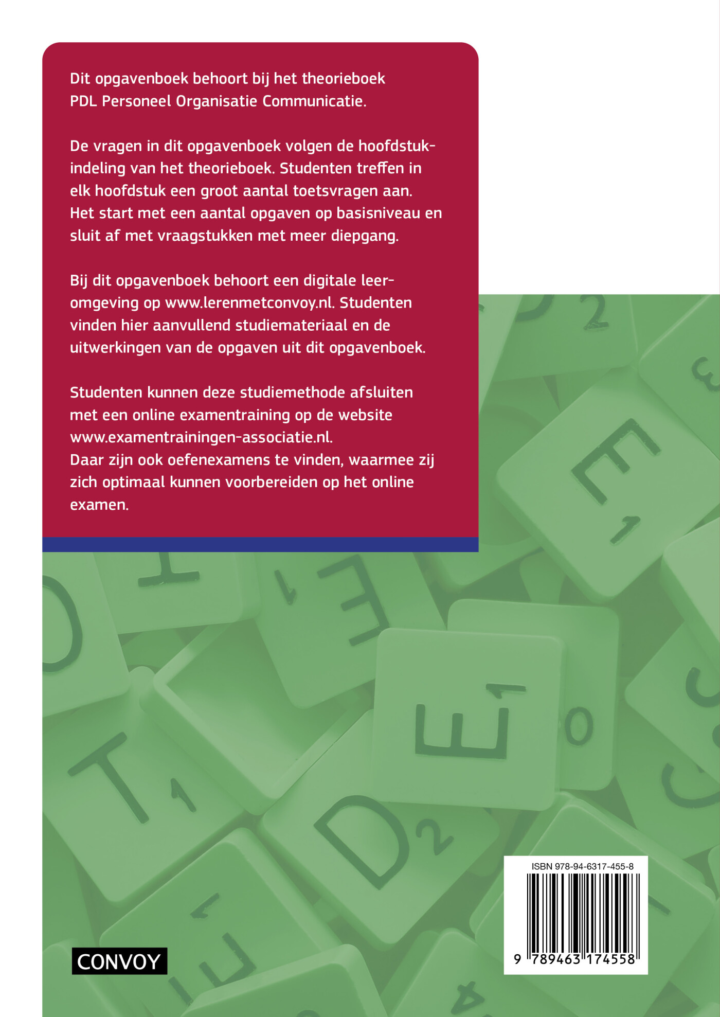 2024/2025 / PDL Personeel Organisatie Communicatie / Opgavenboek achterkant