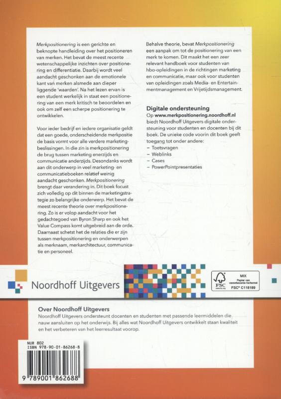 Merkpositionering / Vast Boek Merkpositionering / Vast Boek achterkant