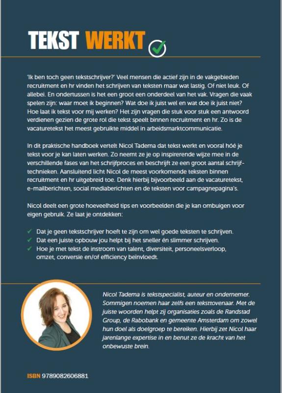 Tekst werkt achterkant