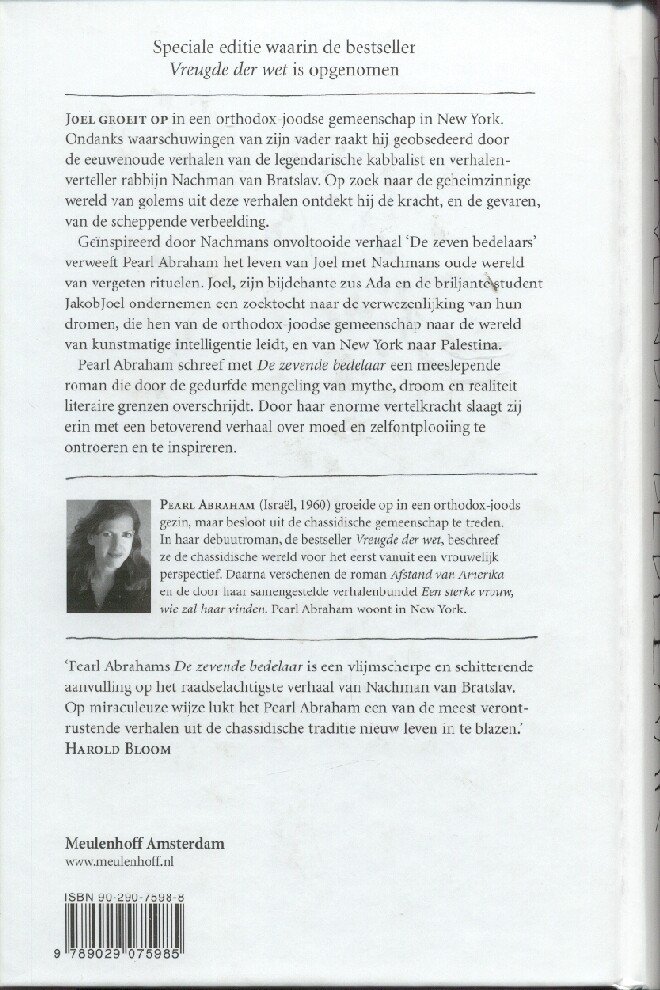 De zevende bedelaar, waarin opgenomen Vreugde der wet en Nachman van Bratslav 'De zeven bedelaars' achterkant
