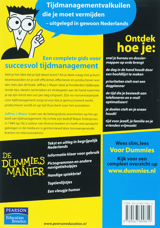 Tijdmanagement voor Dummies / Voor Dummies achterkant