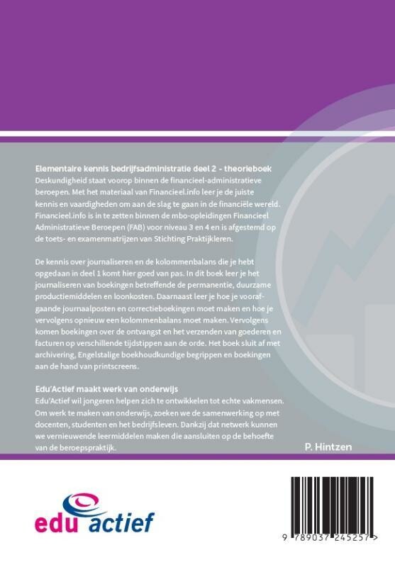 Elementaire kennis Bedrijfsadministratie / Deel 2 / Theorieboek / Financiële beroepen achterkant