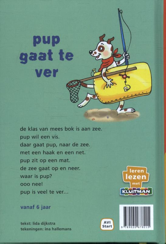 Pup gaat te ver / Leren lezen met Kluitman achterkant