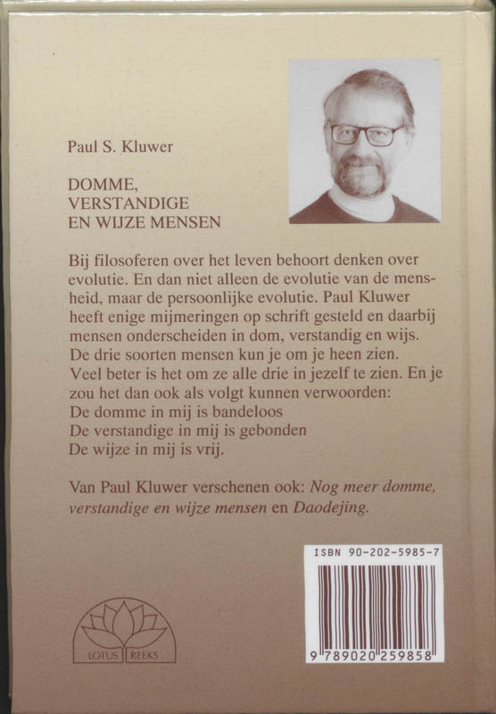 Domme, verstandige en wijze mensen / Lotusreeks Domme, verstandige en wijze mensen / Lotusreeks achterkant