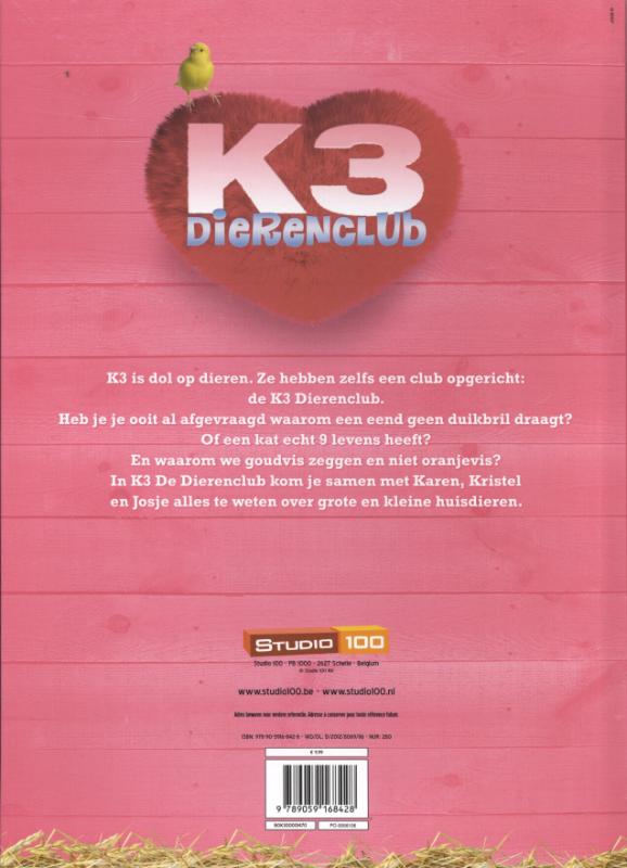 K3 Dierenclub / K3 weetjesboek achterkant