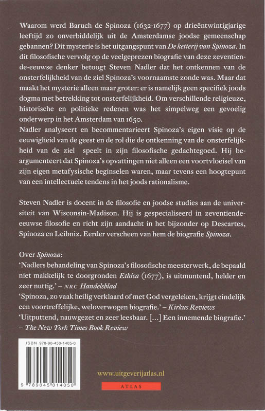 De Ketterij Van Spinoza achterkant