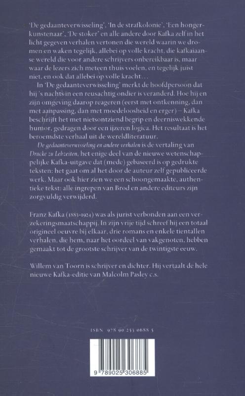 De gedaanteverwisseling en andere verhalen achterkant
