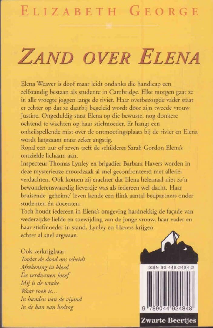 Zand over Elena / Inspecteur Lynley-mysterie / 4 achterkant