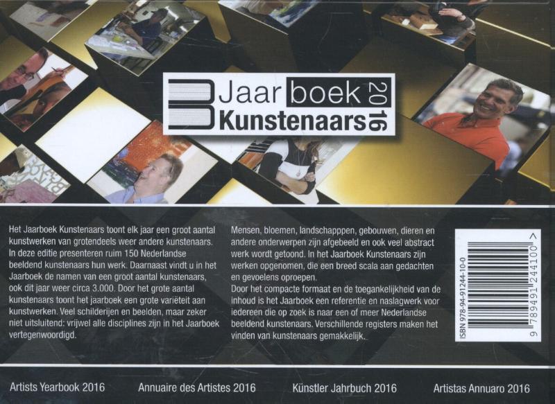 Jaarboek kunstenaars 2016 achterkant