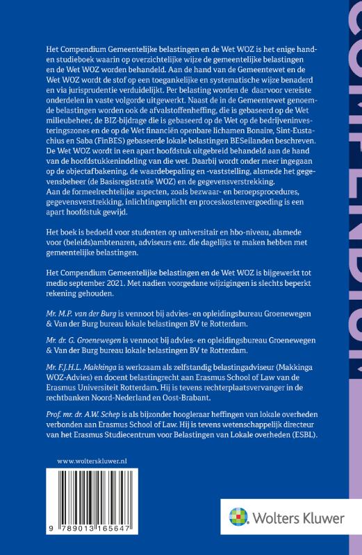 Compendium Gemeentelijke belastingen en de Wet WOZ achterkant