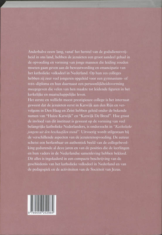 'Katholieke jongens uit den beschaafden stand' 'Katholieke jongens uit den beschaafden stand' achterkant