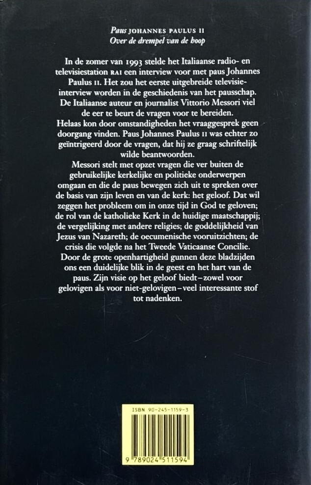 Over de drempel van de hoop achterkant