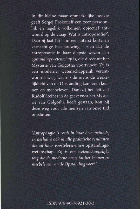 Wat is antroposofie? achterkant