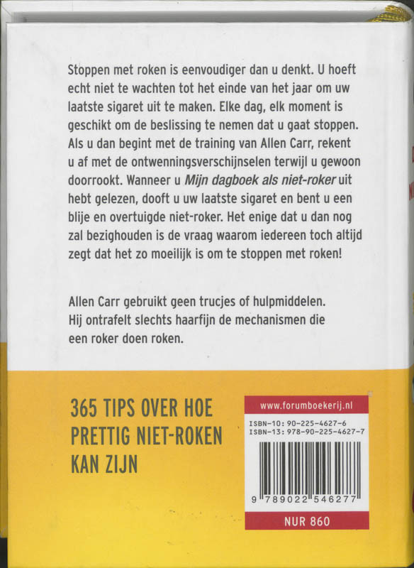 Mijn dagboek als niet-roker achterkant