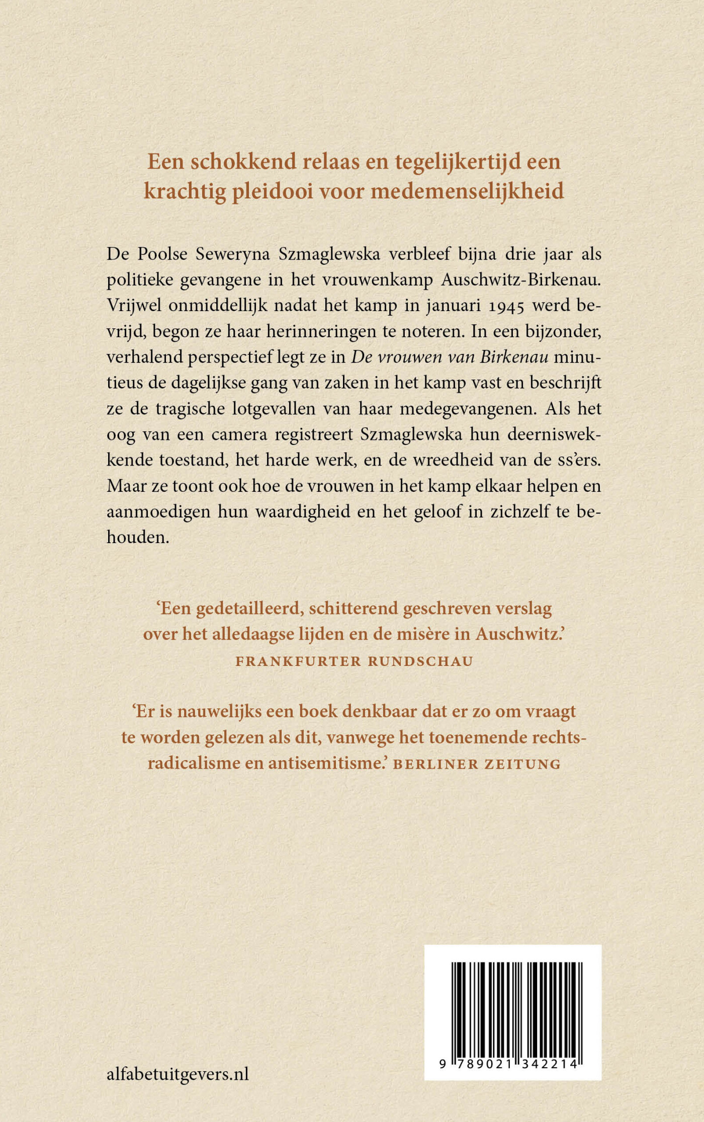 De vrouwen van Birkenau achterkant