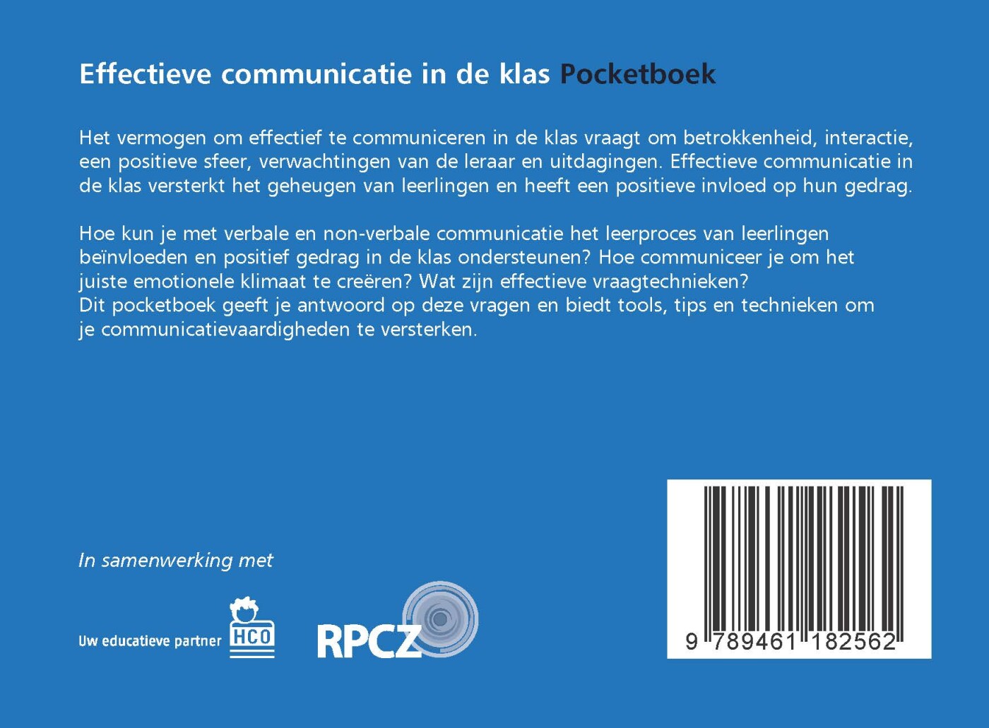 Effectieve communicatie in de klas pocketboek achterkant