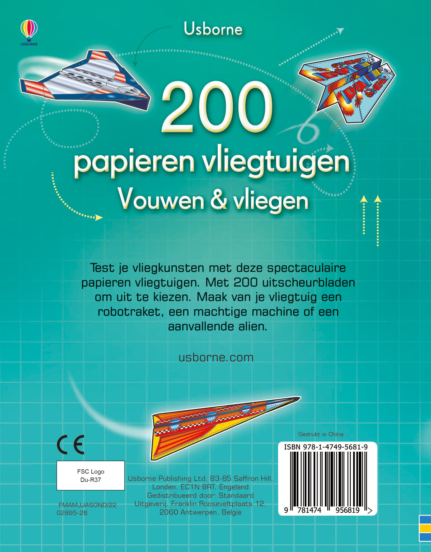 200 Papieren vliegtuigen - Vouwen en vliegen achterkant