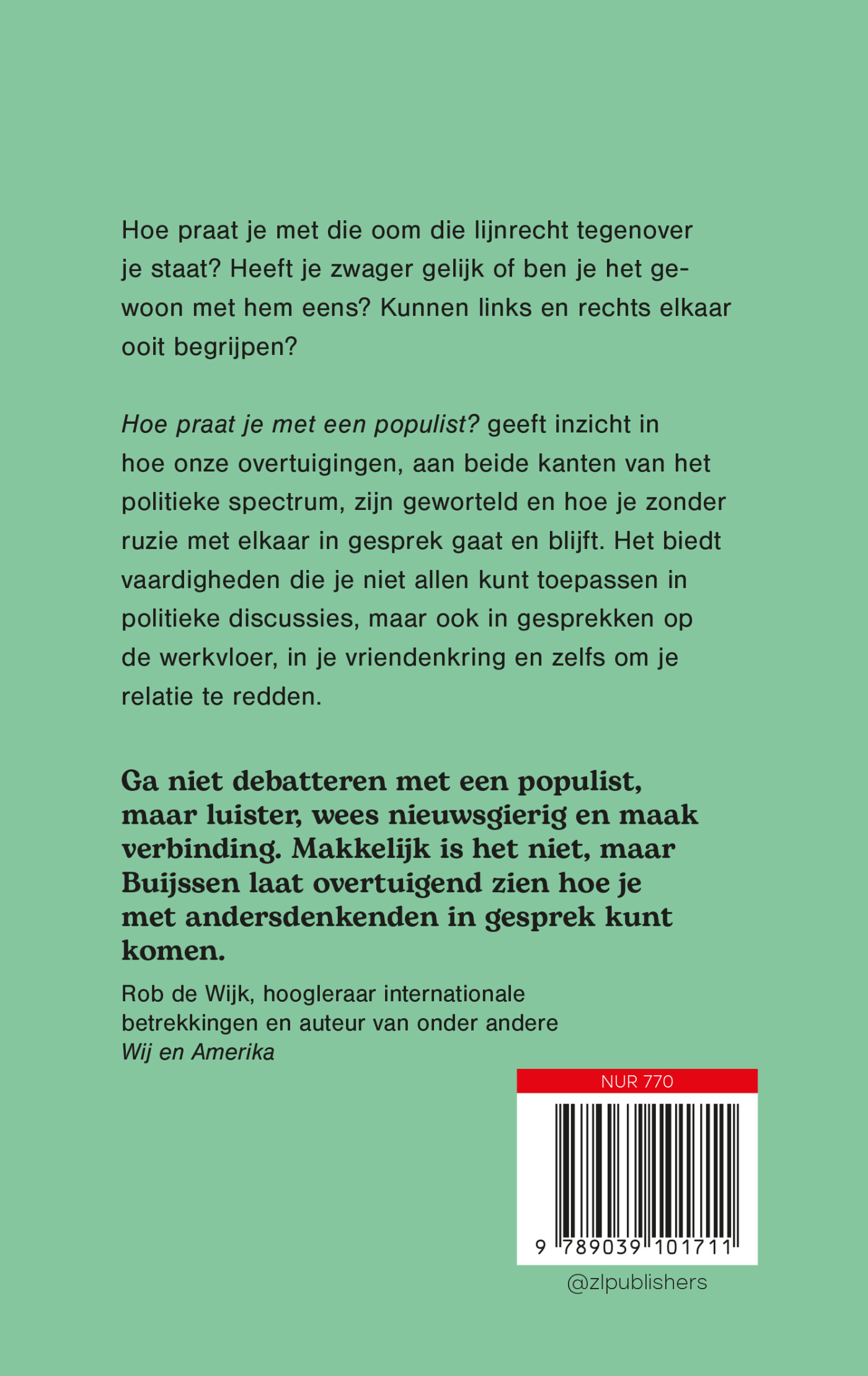 Hoe praat je met een populist? achterkant