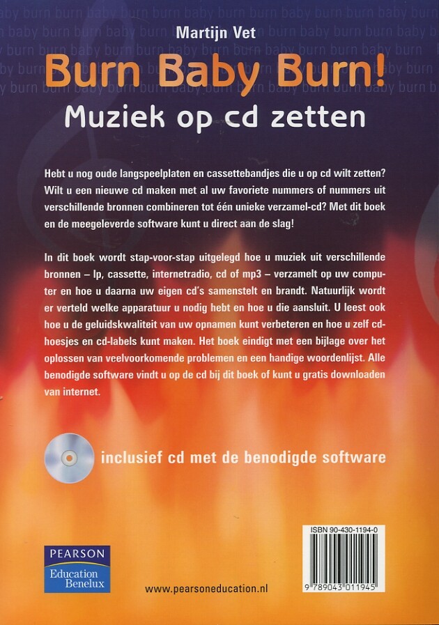 Burn Baby Burn - Muziek op cd zetten achterkant