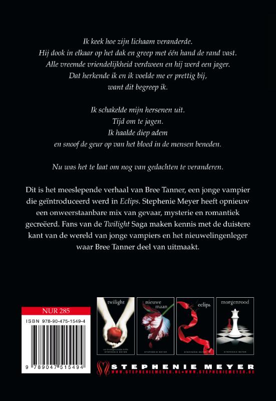 Het korte tweede leven van Bree Tanner / Twilight Het korte tweede leven van Bree Tanner / Twilight achterkant