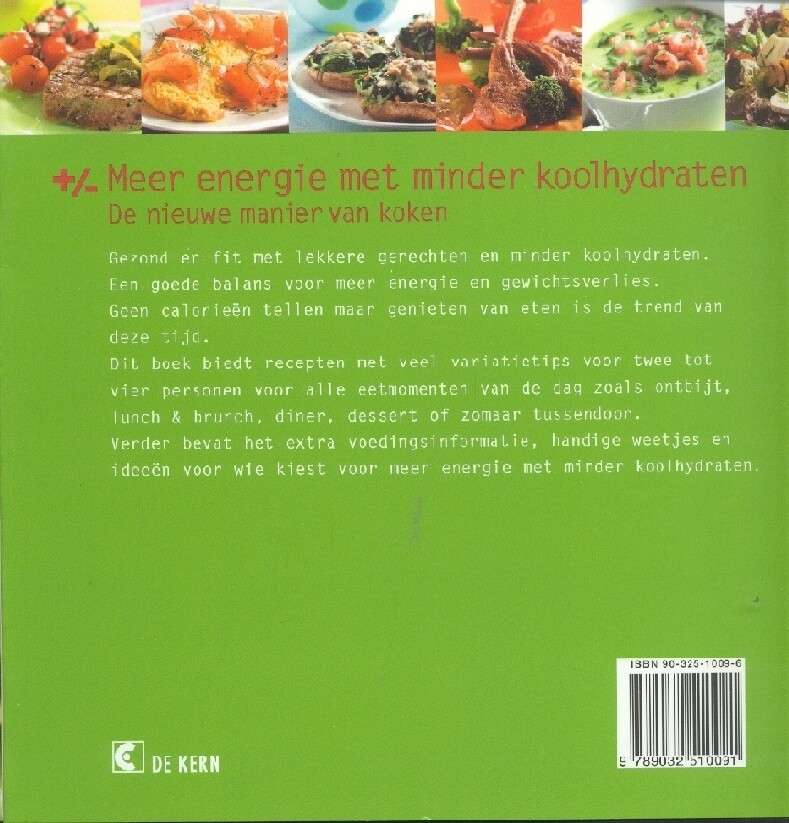 +/- Meer energie met minder koolhydraten achterkant