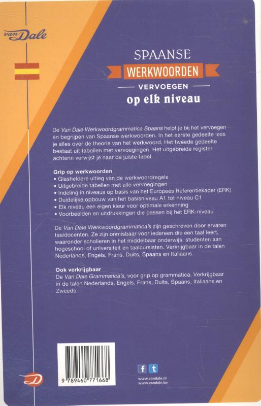 Van Dale werkwoordgrammatica Spaans / Van Dale werkwoordgrammatica's achterkant