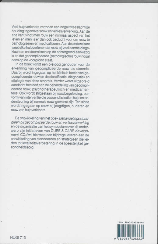 Behandelingsstrategieen bij gecompliceerde rouw en verliesverwerking / CCD-Reeks achterkant