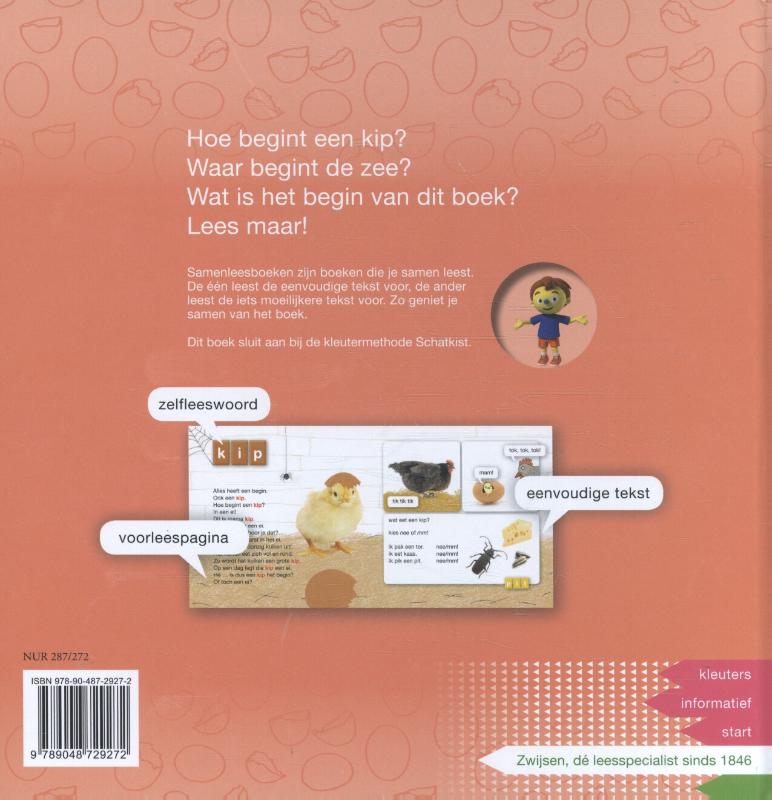 Een kip is het begin! (of een ei?) / Kleuters samenleesboek achterkant