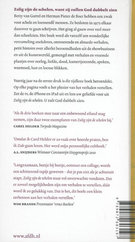 Zalig zijn de schelen achterkant