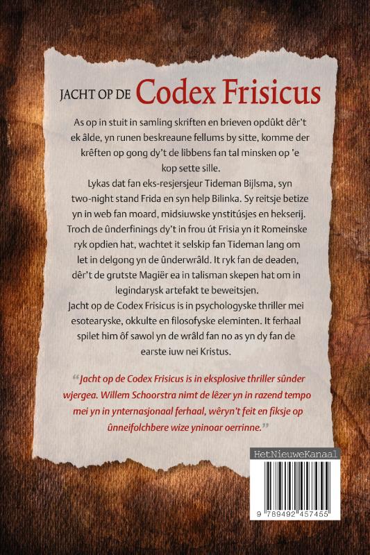 Jacht op de Codex Frisicus achterkant