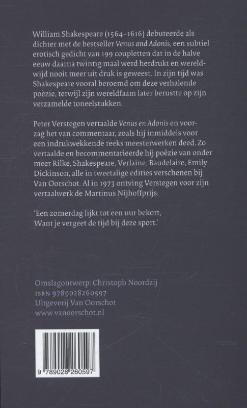 Venus en Adonis achterkant