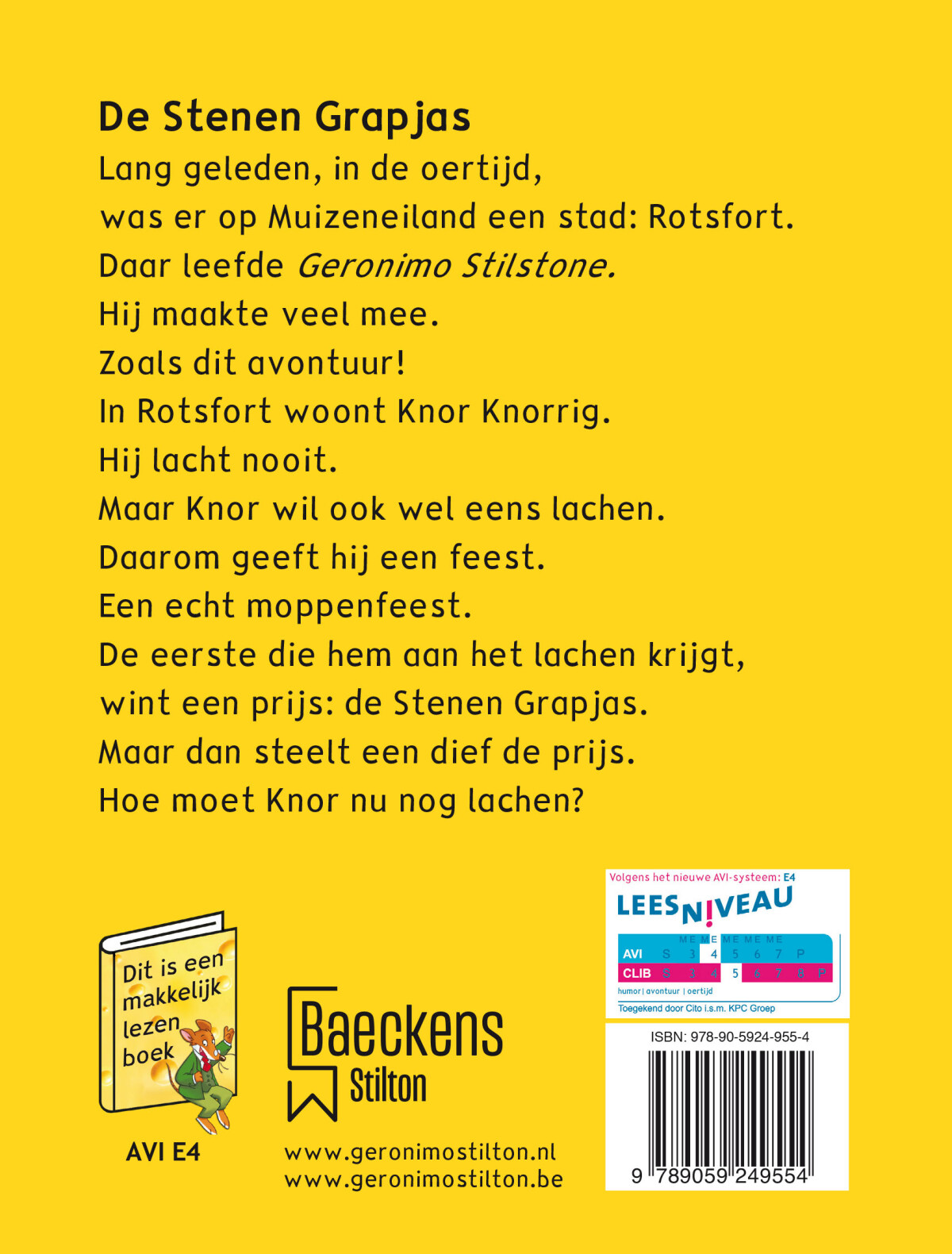 De stenen grapjas / Geronimo Stilton-reeks achterkant