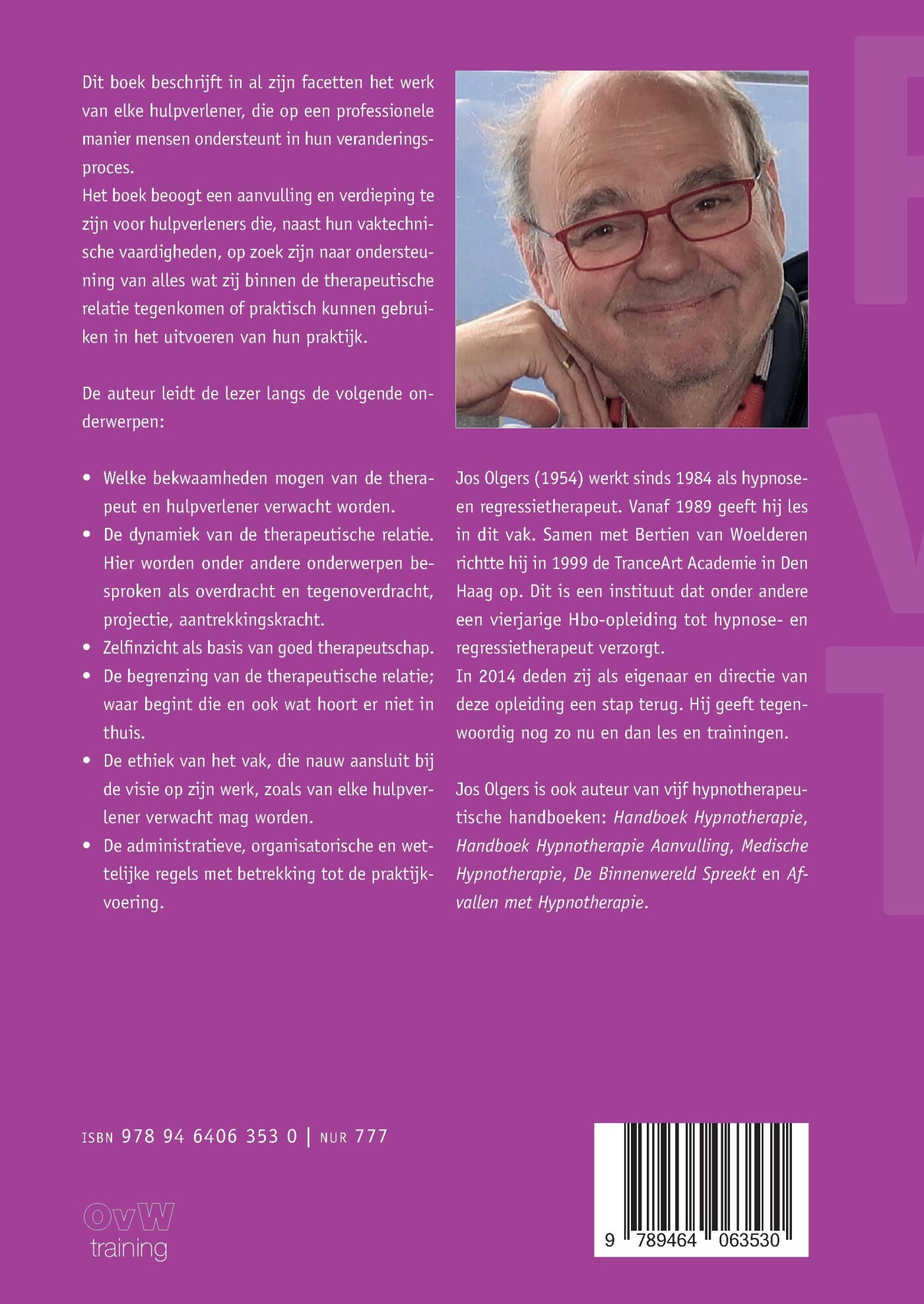 Profiel van de therapeut achterkant