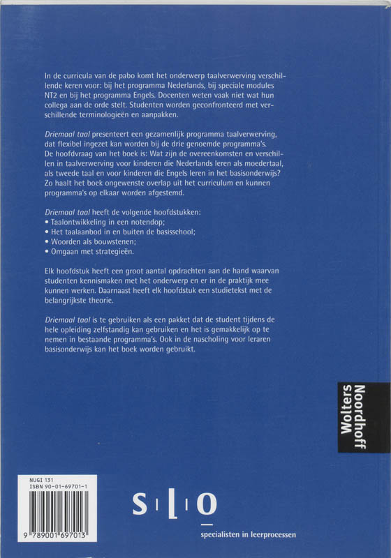 Driemaal taal achterkant