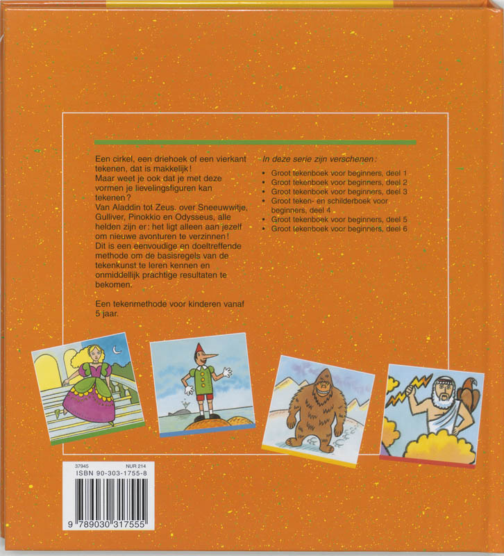 Groot tekenboek voor beginners achterkant