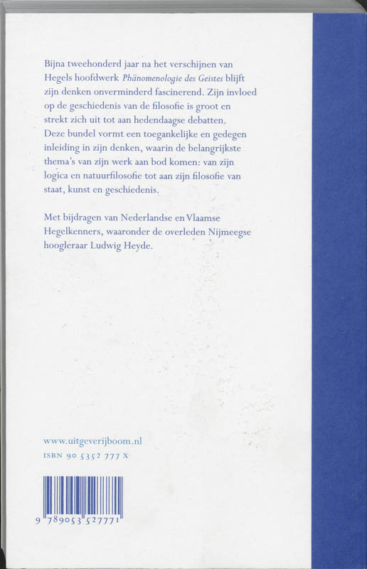 Hegel een inleiding in zijn denken achterkant